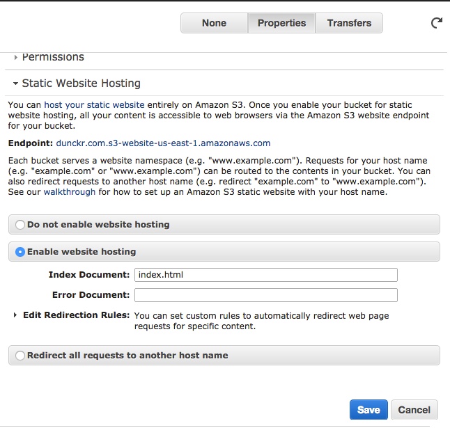 S3 Static Website Hosting